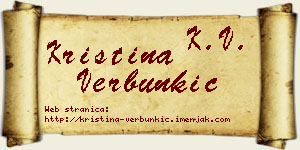 Kristina Verbunkić vizit kartica